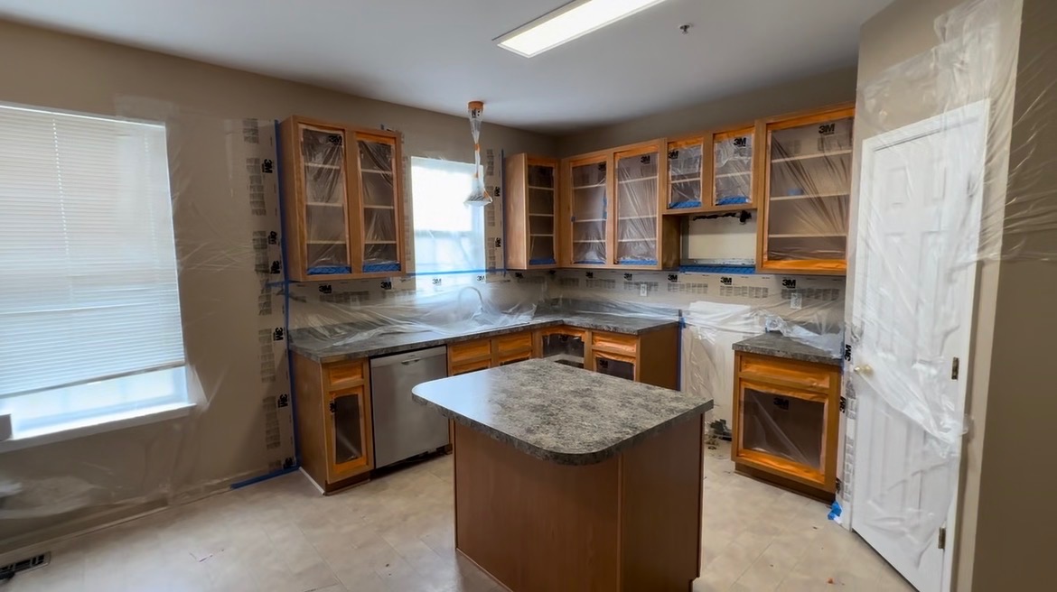 Kitchen cabinet refinishing before 1